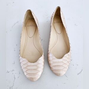 Alexander Birman Exotic Pyton Cream Ballet Flats